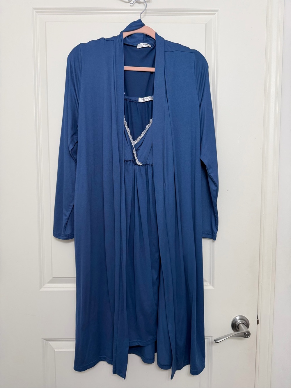 Women's Blue Robe & Nightgown Set